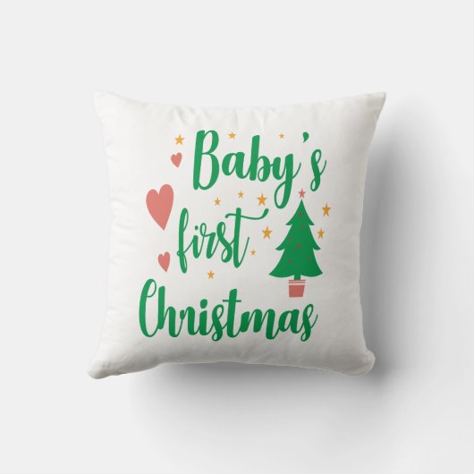 Eerste Kerstmis voor baby Kussen (Achterkant)