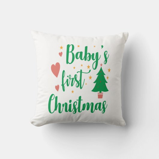Eerste Kerstmis voor baby Kussen (Voorkant)