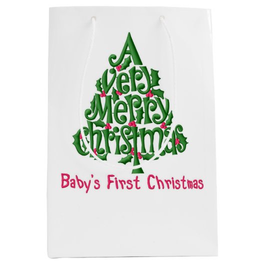 Eerste Kerstmis voor baby Medium Cadeauzakje (Voorkant)