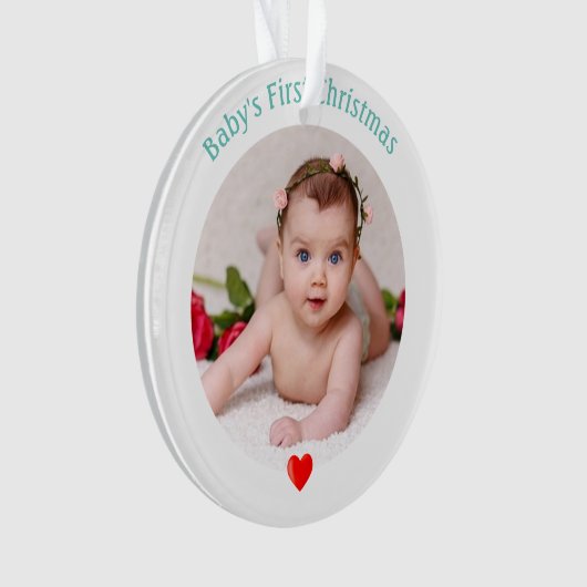 Eerste Kerstmis voor baby met aangepaste foto Ornament (voorkant)
