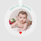 Eerste Kerstmis voor baby met aangepaste foto Ornament (achterkant)