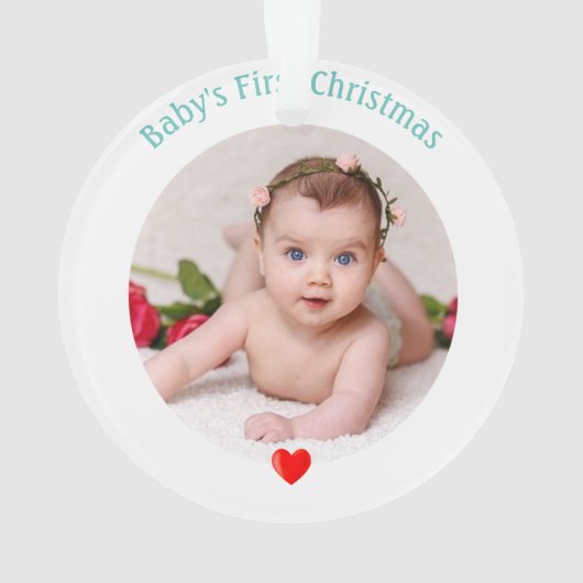 Eerste Kerstmis voor baby met aangepaste foto Ornament (achterkant)