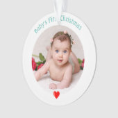 Eerste Kerstmis voor baby met aangepaste foto Ornament (voorkant)