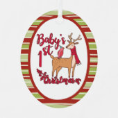 Eerste Kerstmis voor baby Metalen Ornament (Voorkant)