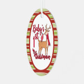 Eerste Kerstmis voor baby Metalen Ornament (Voorkant links)