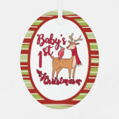 Eerste Kerstmis voor baby Metalen Ornament (Achterkant)