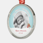 Eerste Kerstmis voor baby Metalen Ornament (Links)