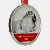 Eerste Kerstmis voor baby Metalen Ornament (Rechts)