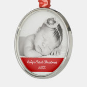 Eerste Kerstmis voor baby Metalen Ornament (Links)