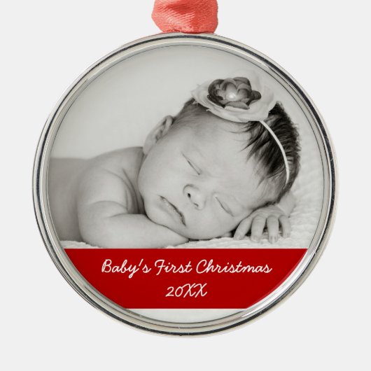 Eerste Kerstmis voor baby Metalen Ornament (Voorkant)