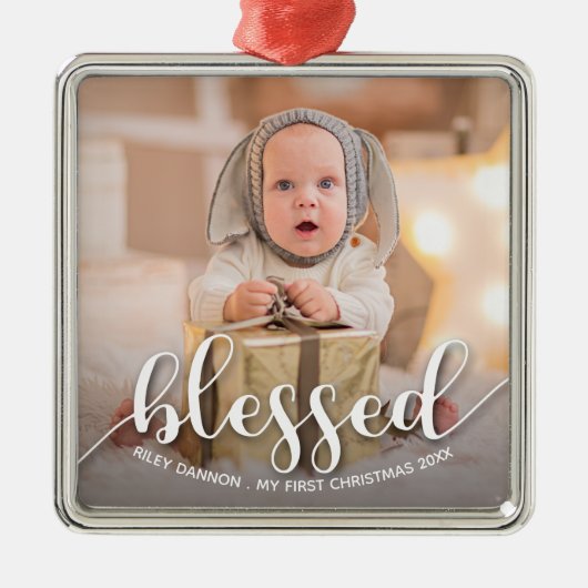 Eerste Kerstmis voor baby Metalen Ornament (Voorkant)