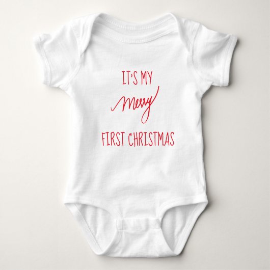 Eerste Kerstmis voor baby | Moderne eerste kerstda Romper (Voorkant)