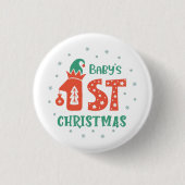 Eerste Kerstmis voor baby Ronde Button 3,2 Cm (Voorkant)