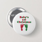Eerste Kerstmis voor baby Ronde Button 5,7 Cm (Voorkant /achterkant)