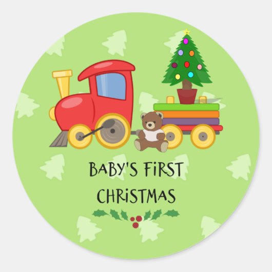 Eerste Kerstmis voor baby Ronde Sticker (Voorkant)