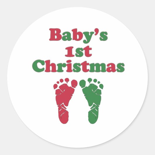 Eerste Kerstmis voor baby Ronde Sticker (Voorkant)