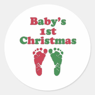 Eerste Kerstmis voor baby Ronde Sticker