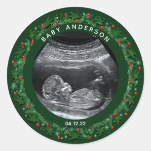 Eerste Kerstmis voor baby Ronde Sticker
