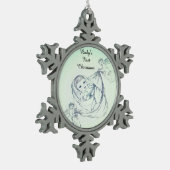 Eerste Kerstmis voor baby Tin Sneeuwvlok Ornament (Links)
