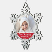 Eerste Kerstmis voor baby Tin Sneeuwvlok Ornament (Rechts)