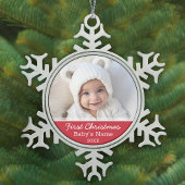 Eerste Kerstmis voor baby Tin Sneeuwvlok Ornament