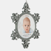 Eerste Kerstmis voor baby Tin Sneeuwvlok Ornament (Links)