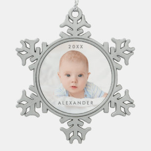 Eerste Kerstmis voor baby Tin Sneeuwvlok Ornament