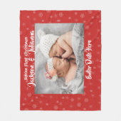Eerste Kerstmis voor baby's - Aangepaste foto-ball Fleece Deken (Voorkant)