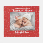 Eerste Kerstmis voor baby's - Aangepaste foto-ball Fleece Deken (Voorkant (Horizontaal))