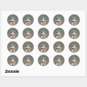 Eerste Kerstmis voor baby's Ronde Sticker (Vel)