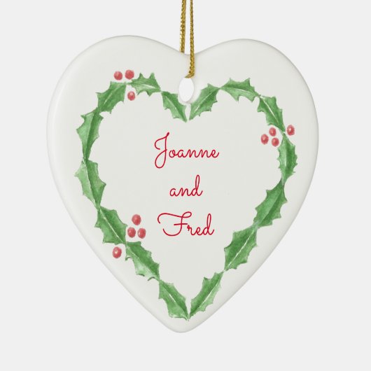 Eerste Kerstmis voor Pas getrouwd keramisch sieraa Keramisch Ornament (Rechts)