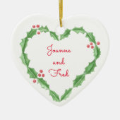 Eerste Kerstmis voor Pas getrouwd keramisch sieraa Keramisch Ornament (Voorkant)