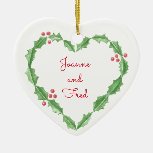 Eerste Kerstmis voor Pas getrouwd keramisch sieraa Keramisch Ornament (Voorkant)