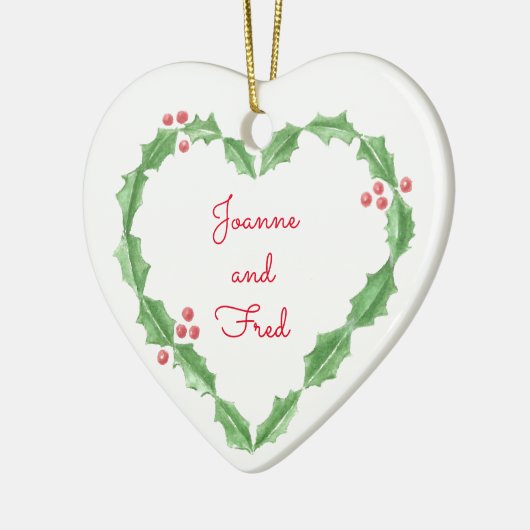 Eerste Kerstmis voor Pas getrouwd keramisch sieraa Keramisch Ornament (Links)