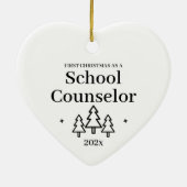 Eerste Kerstmis voor schooladviseur Keramisch Ornament (Achterkant)