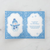 Eerste Kerstmis | Wenskaart Baby Boy Kaart (Binnen)