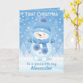 Eerste Kerstmis | Wenskaart Baby Boy Kaart (Gele Bloem)