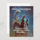 Eerste Kerstmis Wijze Mannen reizen ver Notitiekaartje (Voorkant / Achterkant)