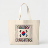 Eerste Kerstmis Zuid-Korea Grote Canvas tas (Voorkant)