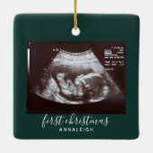 Eerste Kerstmis Zwangerschap Echografie Scan Aange Keramisch Ornament (Achterkant)