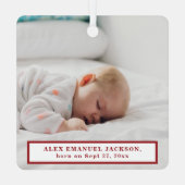 Eerste kerstmoeder en baby 2 foto metalen ornament (Achterkant)