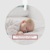 Eerste kerstmoeder en baby 2 foto ornament (achterkant)