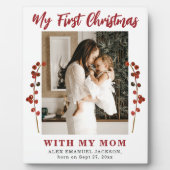 Eerste kerstmoeder en baby foto fotoplaat (Voorkant)
