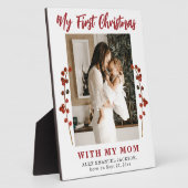 Eerste kerstmoeder en baby foto fotoplaat (Zijkant)