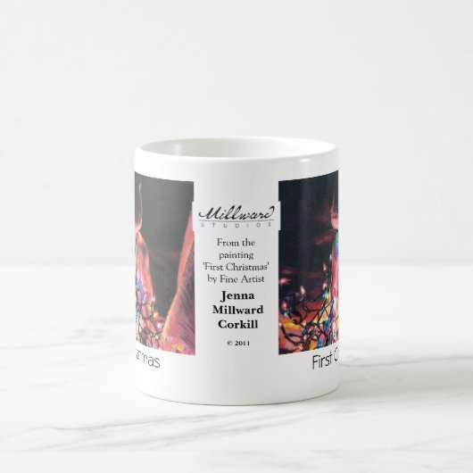 Eerste kerstMok met originele tekenafdrukken Koffiemok (Center)