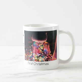 Eerste kerstMok met originele tekenafdrukken Koffiemok