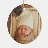 Eerste kerstmonogram Fotofeestdag Keramisch Ornament (Links)