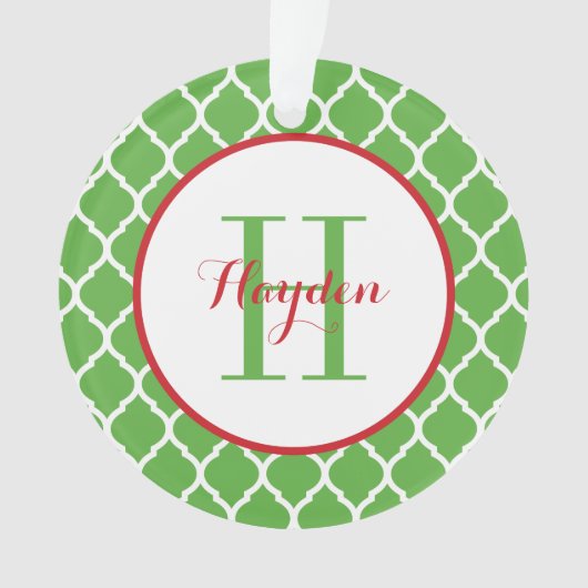 Eerste kerstmonogram Fotofeestdag Ornament (voorkant)