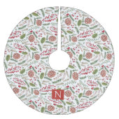 Eerste kerstmonogram in de pekelkegel kerstboom rok (Voorkant)