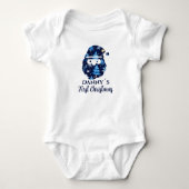 Eerste Kerstnaam Bewerkbaar Santa Claus Blauw Romper (Voorkant)